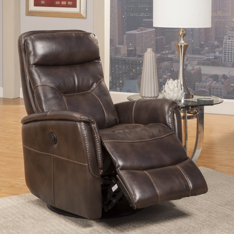 Fauteuil inclinable et oscillant Akeelah, Similicuir truffe