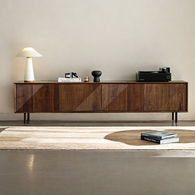 Black walnut solid wood TV cabinet