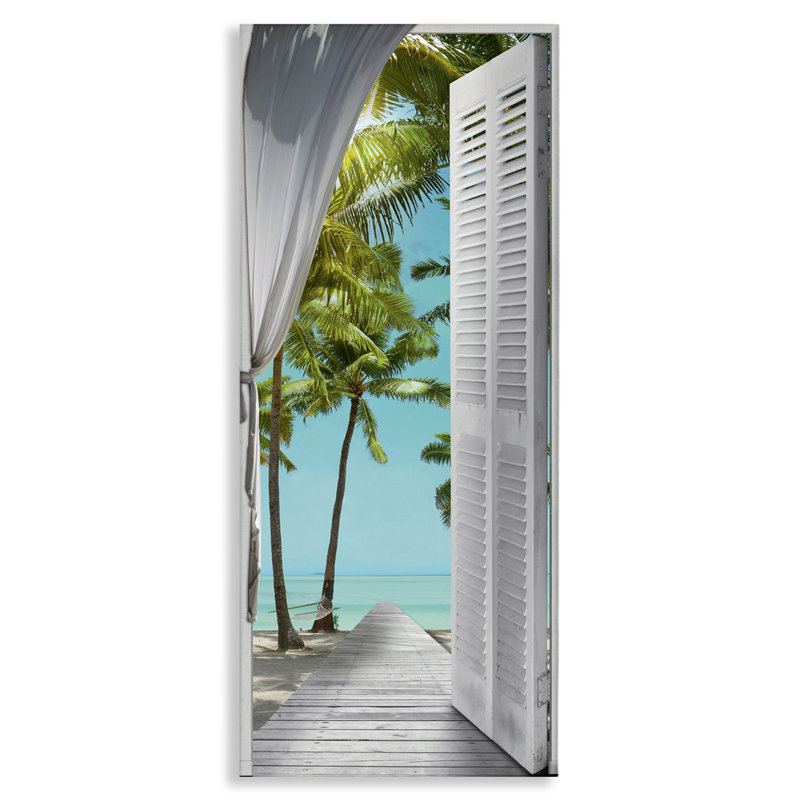 Art mural sur toile, "Tropical Beach Villa View" par Reinders, H 24 po x l 10 po