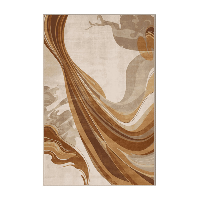 Machine Washable Brooksville Posh & Luxe Solid Color Rug in Beige – Beige Binding, 2x4