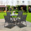 4Pcs Chaise de jardin pliante pour l'extérieur avec accoudoirs