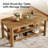 63-Inch Long Solid Wood Bar Table with Storage Shelves, Farmhouse Home Pub Table Counter Height Dining Table for Kitchen, Dining Room-1197303075
