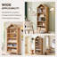 Armoire de salle de bain à arche inclinée, armoire géométrique à 5 niveaux avec rangement, arche triangulaire supérieure moderne avec tablettes réglables, armoire en bois avec tablettes ouvertes-1265527980-1243694130