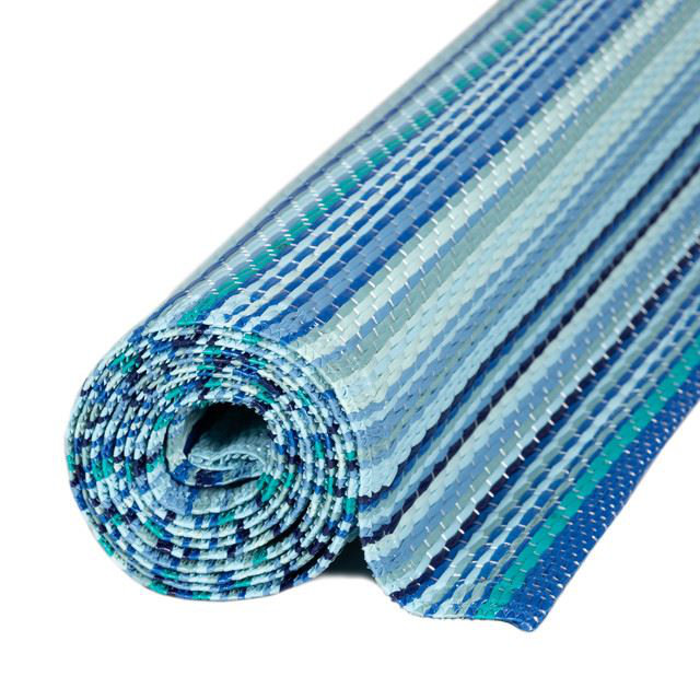 Rainbow Collection Outdoor Rug Striped Design in Blue