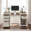 Bureau de direction de style ferme 59,5 po avec station de charge, tiroir classeur, support pour écran et plateau à clavier Syrova 59,5 po-927679562