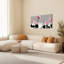 Ensemble de 1 tableau abstrait floral rose sur toile tendue-856878889