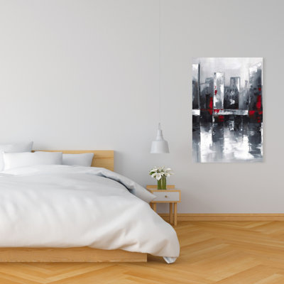 Toile abstraite avec paysage urbain | Décoration de bureau moderne