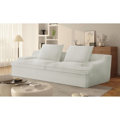 4 Seater Home Couch - Full Foam, Ergonomic With Wide , No Assembly, Corduroy Upholstery Foam 4 Comfort Fabric, Ergonomic, Assembly Use