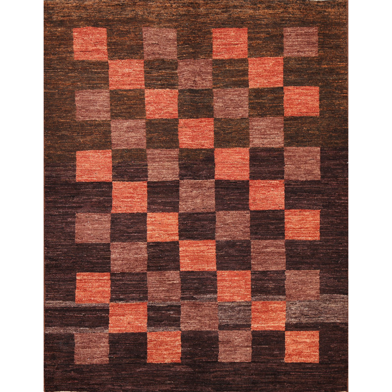 Checkered Gabbeh  Oriental Area Rug 5x6