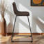 Chaise de bureau Hansel en polyuréthane / métal brun, H 39,48 po x l 17,83 po x P 21,83 po-1165153623