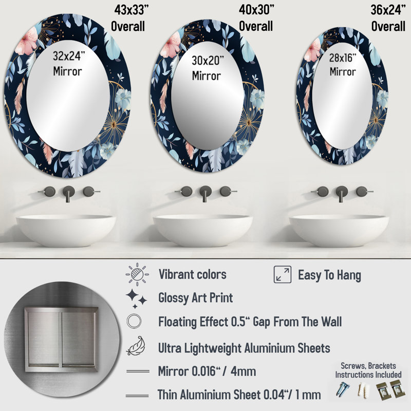 Miroir mural Ethereal Dreamcatchers, H 36 po x l 24 po