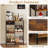 5-Layer Staggered Coffee Bar With Storage Drawer - Space-Efficient Farmhouse Stand For Kitchens - Waterproof Microwave Shelf & Bakers Rack Organizer