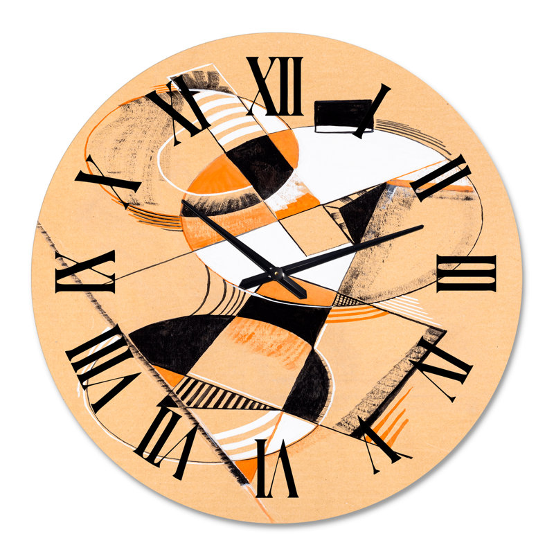 Horloge murale moderne Compositions géométriques colorées V, Grand