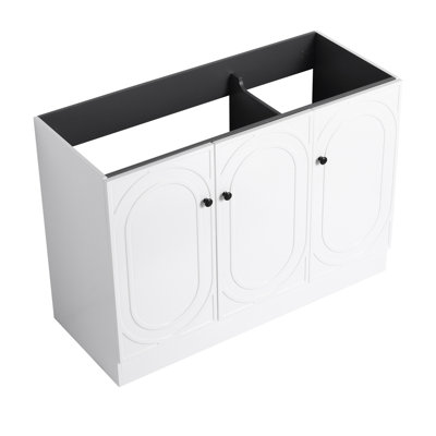 Meuble-lavabo autoportant de 48 po et 3 portes d'armoire à fermeture en douceur - sans le lavabo