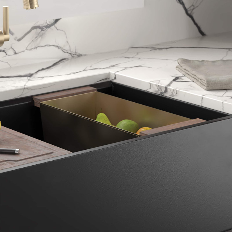Passoire 16 po x 7 po pour éviers de cuisine en bronze champagne, Champagne Bronze