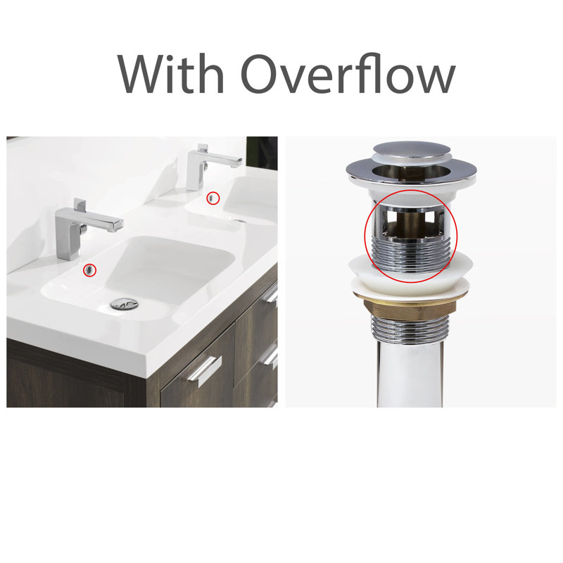 Drain de lavabo de salle de bain escamotable 1,25" avec trop-plein, Chrome