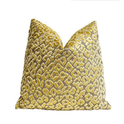 Gold Animal Print Velvet Throw Pillow Cover