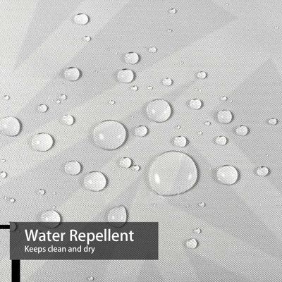 Rideau de douche imperméable à motif géométrique moderne abstrait blanc gris avec 12 crochets