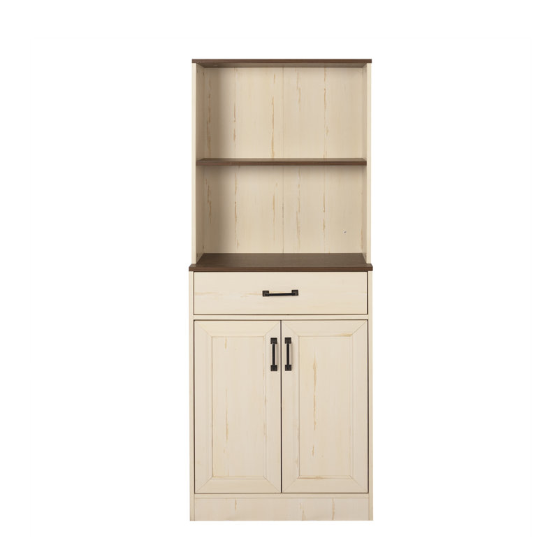 Hitchin 63.5" Height 2 Shelves Modern Farmhouse Bookcase With Cabinet