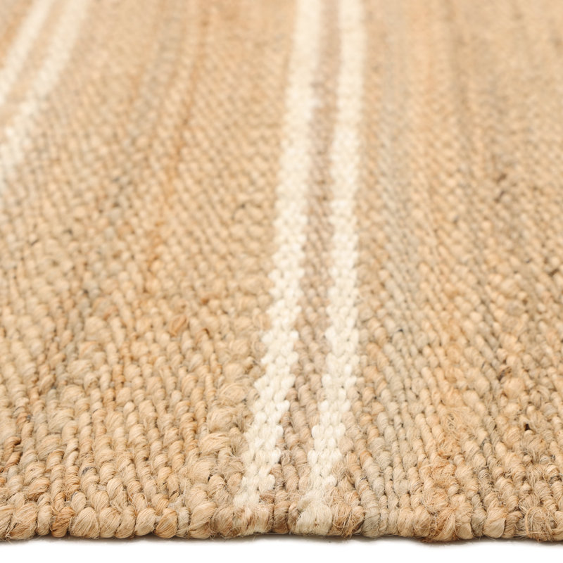 Lilly Striped Area Rug in Brown, Rectangle 9' x 12'