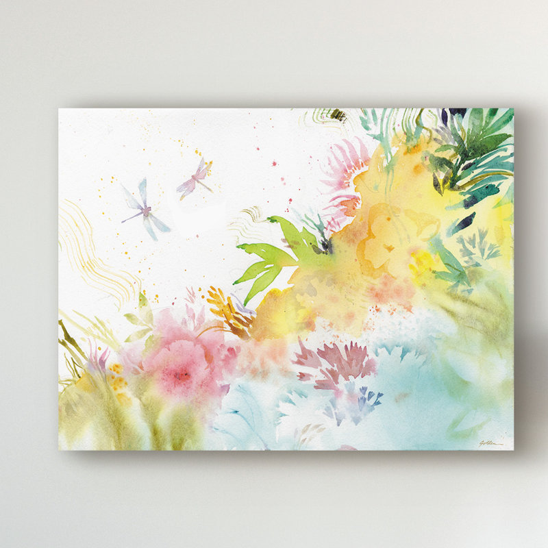 « libellule harmonie », peinture sur toile tendue, H 18 po x l 24 po x P 2 po
