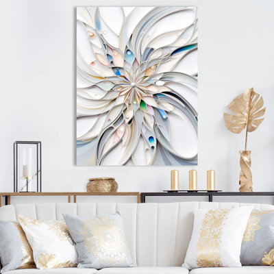 «White Cosmic Flowers I», reproduction sur toile