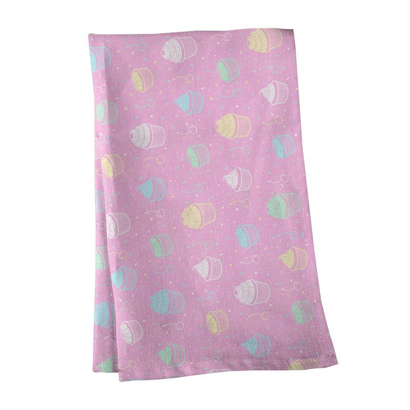 Serviette à thé classique à motif petits gâteaux Mcguigan, Polyester sergé, Rose / bleu / jaune