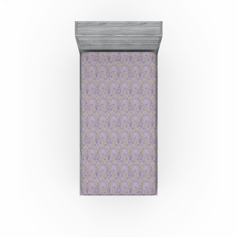 Ambesonne Fitted Sheet, Twin Fitted Sheet, Mauve Dark Tan Floral