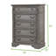 Grace Traditional Style 5-Drawer Chest Made With Wood In Rustic Grey