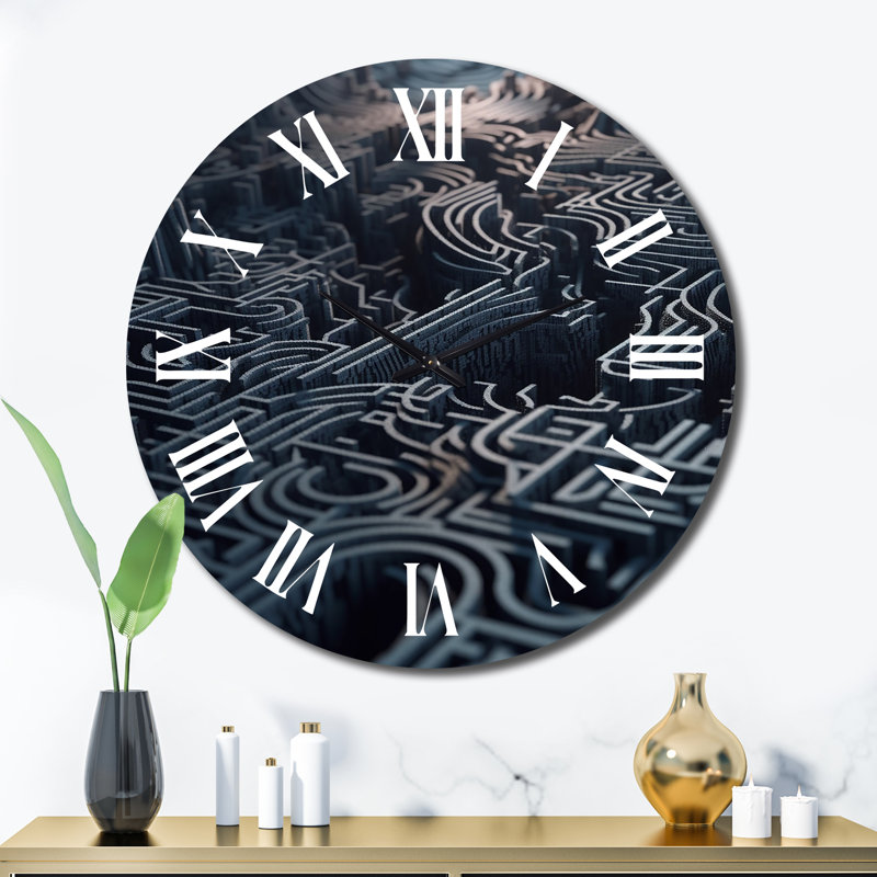Labyrinthe bleu de l'esprit - horloge murale, Très grand