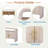 4-door Elegant Console Table With Natural Embossed Texture, Curved Edge And Metal Handles-1867305828