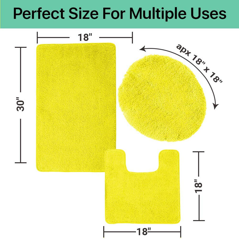 Ensemble de tapis de bain Mckeel, Jaune