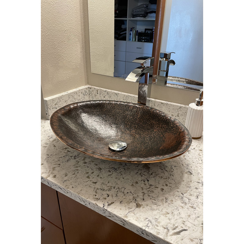 20" Oval Hand Forged Old World Copper Vessel Sink