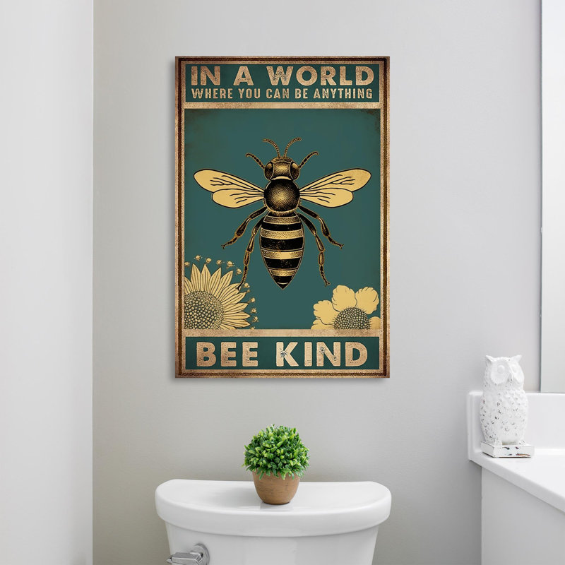 «Bee Kind», impression sur toile tendue, L 11 po x H 14 po