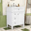 Meuble-lavabo 24 po avec lavabo en céramique, tiroirs et tablette réglable-130491648