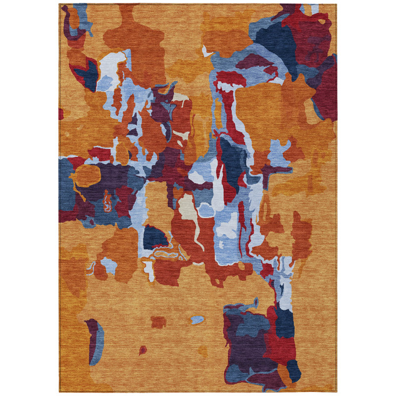 Mysa Copper Washable Indoor-Outdoor Rug - , 5' x 7'6"