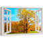 «Autumn Fall», «Window View Yellow Orange Tree Autumn Fall Park Nature Scenic Landscape» sur toile-98448559