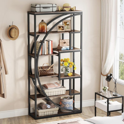 Étagère de rangement industrielle à 5 étages de 70,47 pouces de hauteur avec 8 tablettes ouvertes pour un rangement élégant et fonctionnel