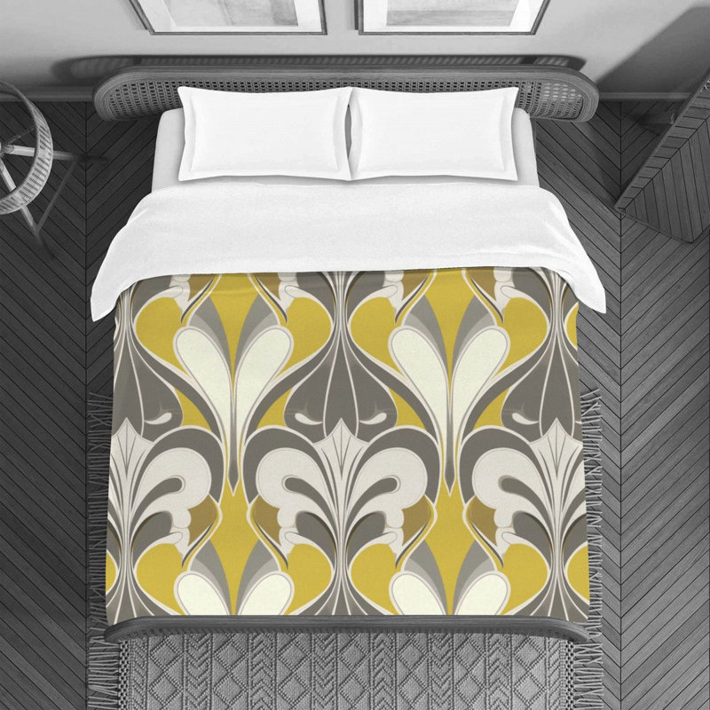 Funky Polyester Geometric Shapes Duvet Cover, Queen Duvet Cover