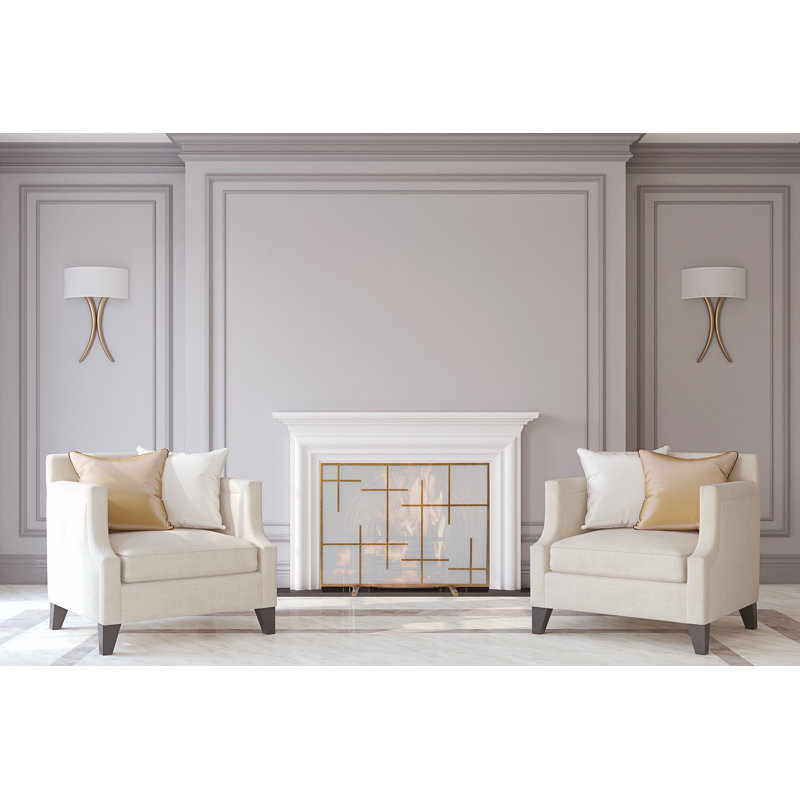 Boston Steel Fireplace Screen, Royal Gold