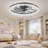 24" Modern Black Ceiling Fan with Light & APP Remote Dimmable Ice Cone Flush Mount Fandelier-357677231