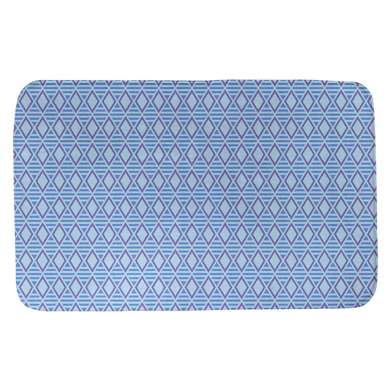 Mcguigan Memory Foam Non-Slip Bath Rug, 17" W x 24" L, Blue