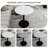 27.6" Round Marble-Effect Coffee Table with Light Gray Textured Top and Black Base-766850452