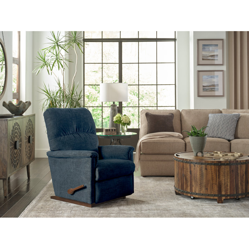Collage Rocking Recliner, Navy,  Manual - Handle