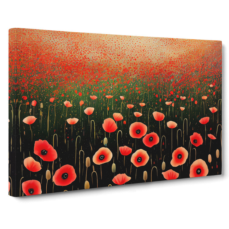 Otherworldly Poppy Flowers - Wrapped Canvas, 40cm H x 60cm W x 3cm D
