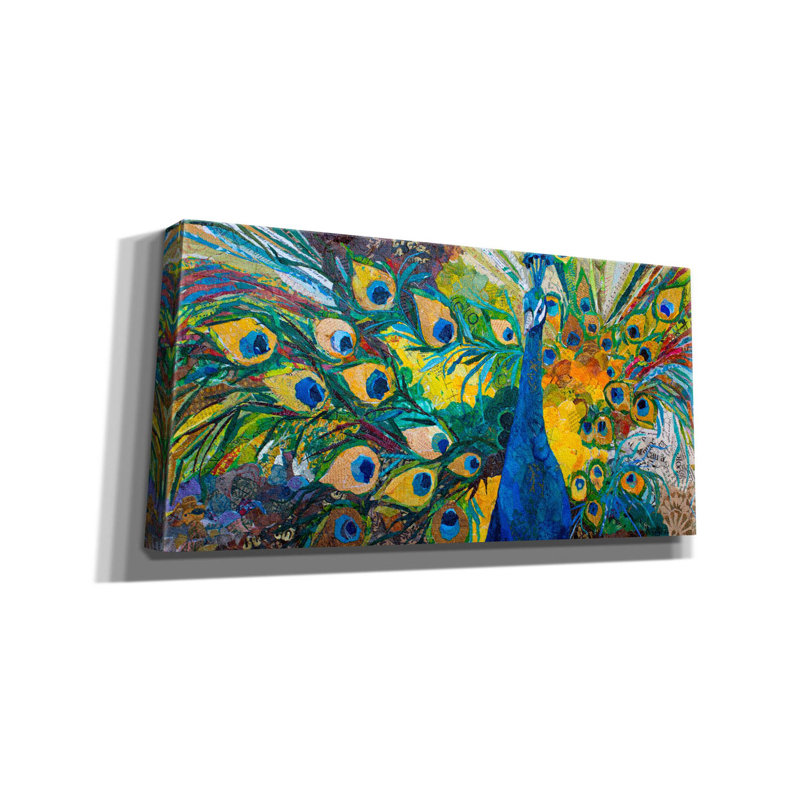 «Percy Peacock» par St. Hilaire Elizabeth, art mural sur toile, H 12 po x l 24 po x P 0,75 po