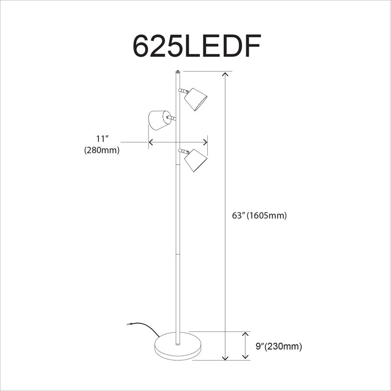 Alby 61.5'' LED Tree Floor Lamp, Chrome