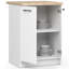 The kitchen base cabinet is white-105005257