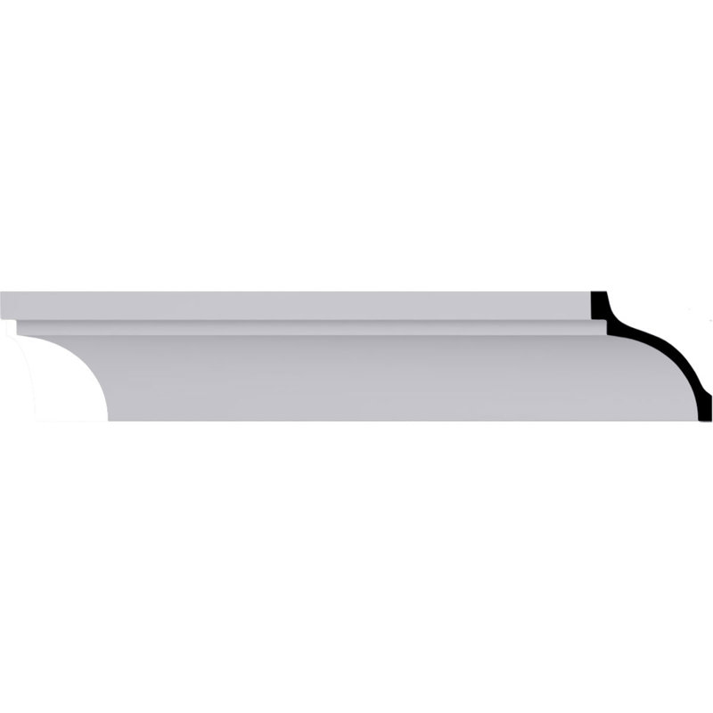 Primed White Geometric Crown Moulding Sample, 12 in