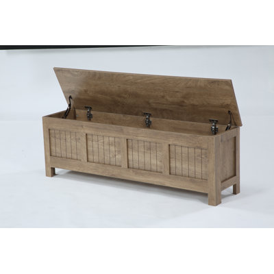 Banc d'entrée 55,12 po en bois avec rangement dissimulé et plateau relevable